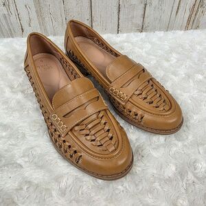 Time and Tru Women's Woven Loafers Brown Cognac Size 6